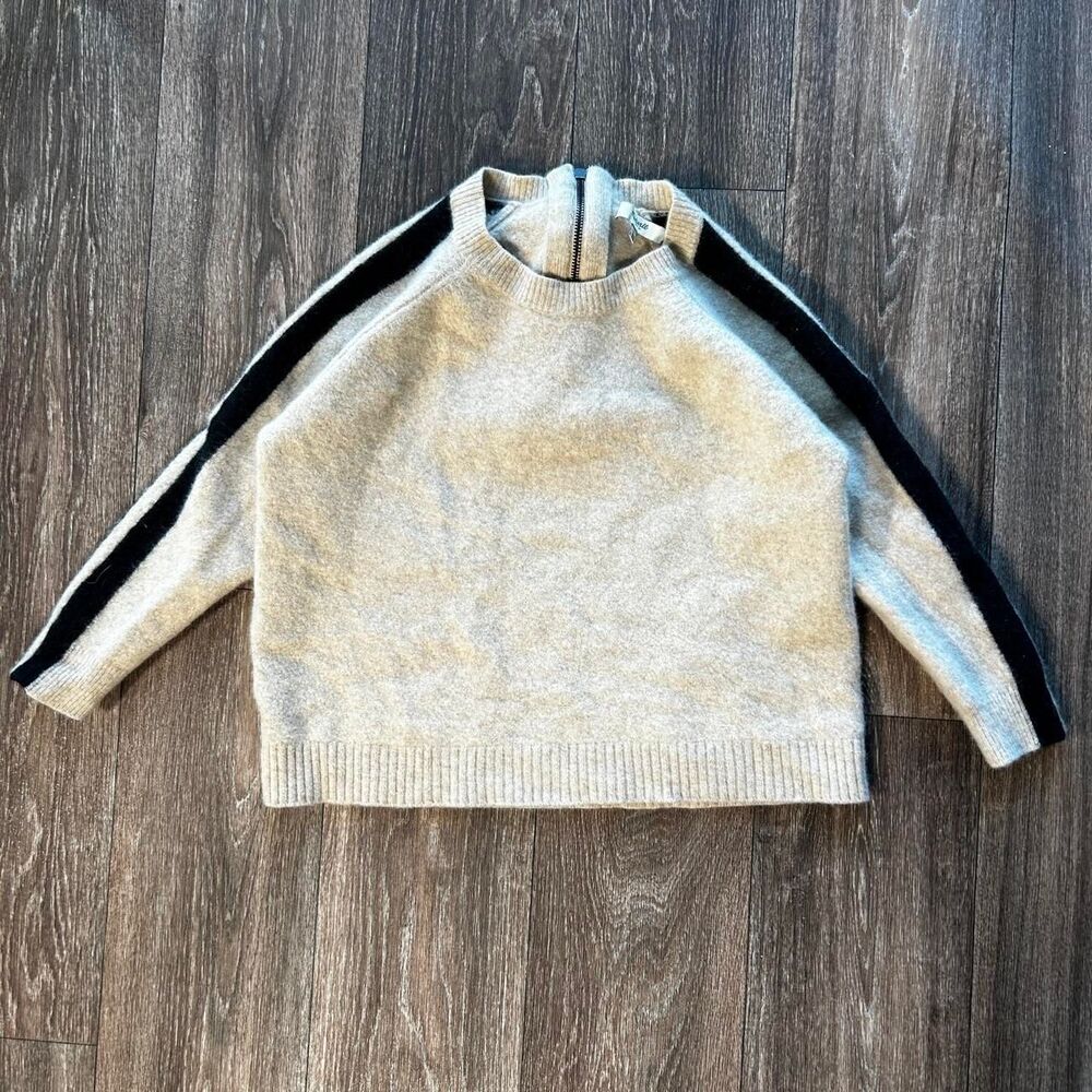 Madewell 100% Merino Wool Side Stripe Sweater 🤍🖤
